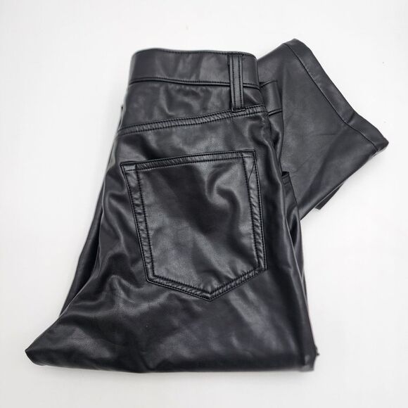 Abercrombie & Fitch Pants - Abercrombie & Fitch Women 90's Straight Ultra High Black Vegan Leather Pant READ